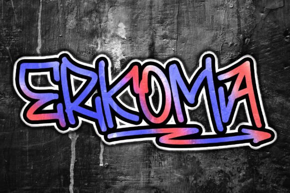 Erkoma: Bold Monoline Graffiti Font