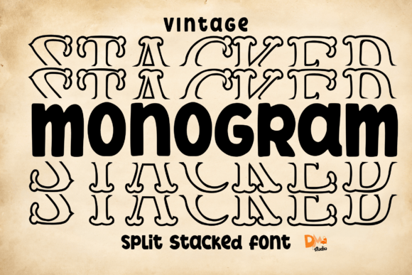 Vintage Monogram Stacked: Timeless Design